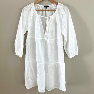 J. Crew Tiered beach tunic in crinkle cotton White Womens Size Small